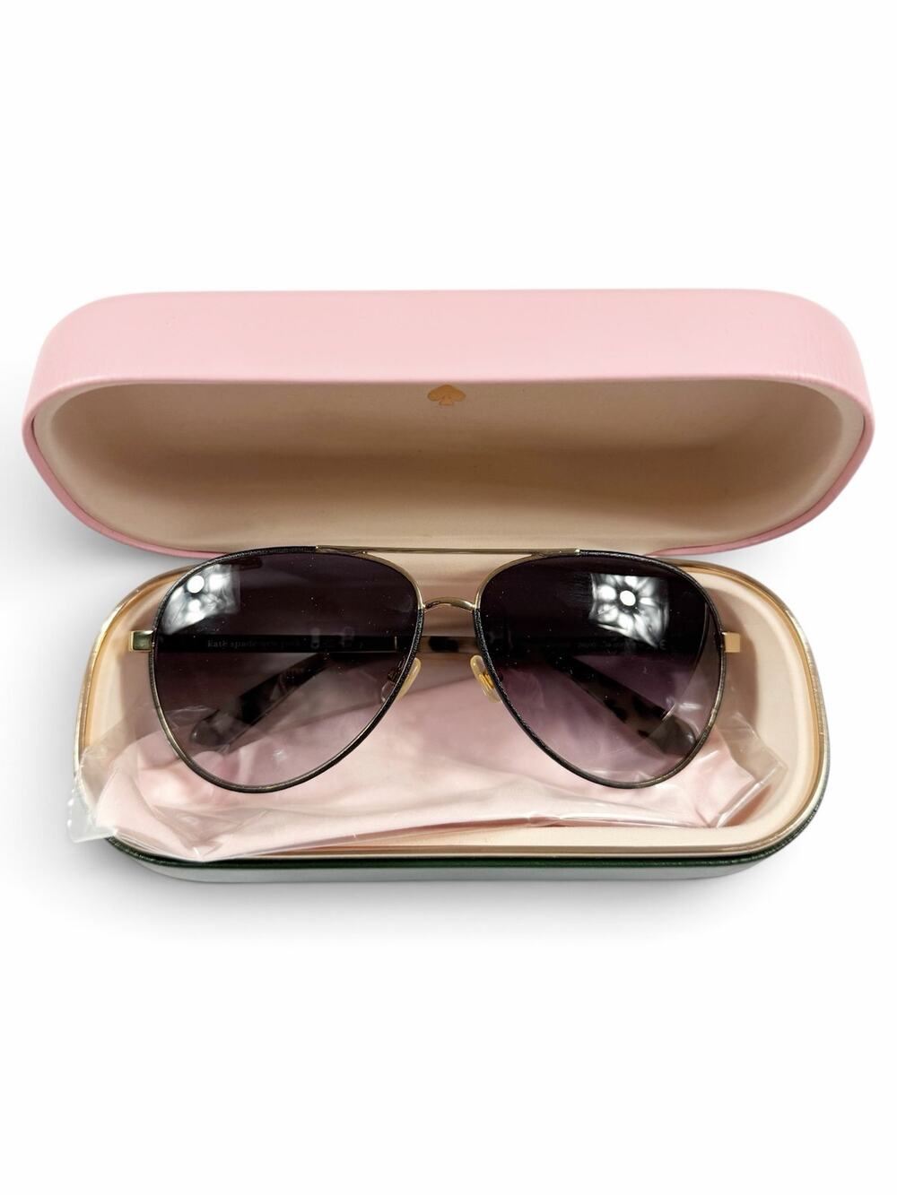 Kate Spade Amarissa Aviator Sunglasses Black Gold Gradient Lens